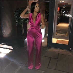 Hot pink jumpsuit